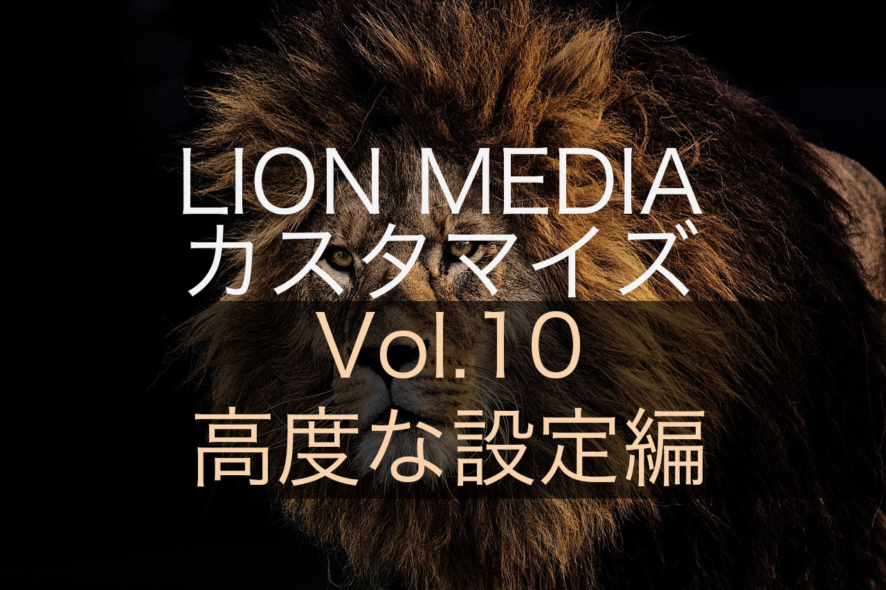 【高度な設定編】LION MEDIAの標準カスタマイズ設定ページの使い方