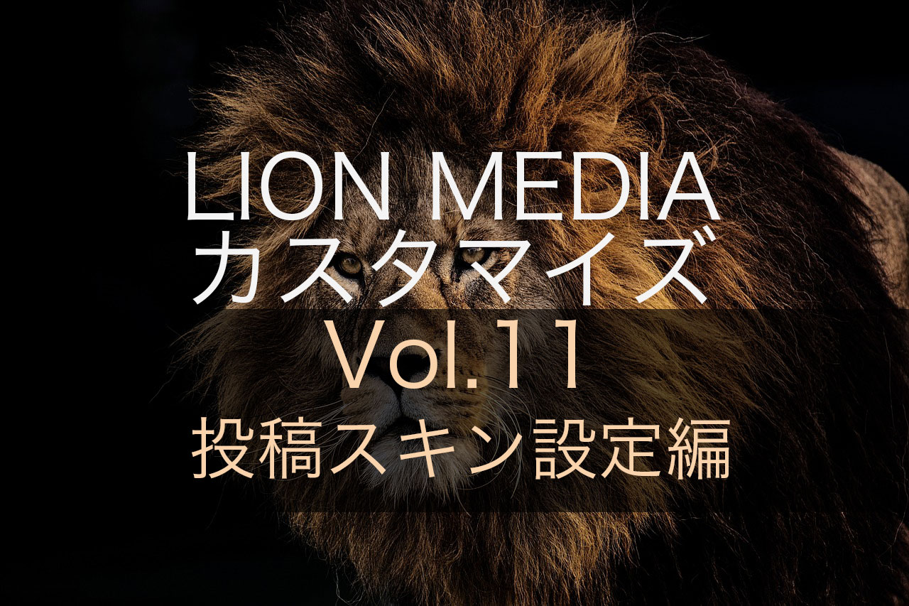 【投稿スキン設定編】LION MEDIAの標準カスタマイズ設定ページの使い方