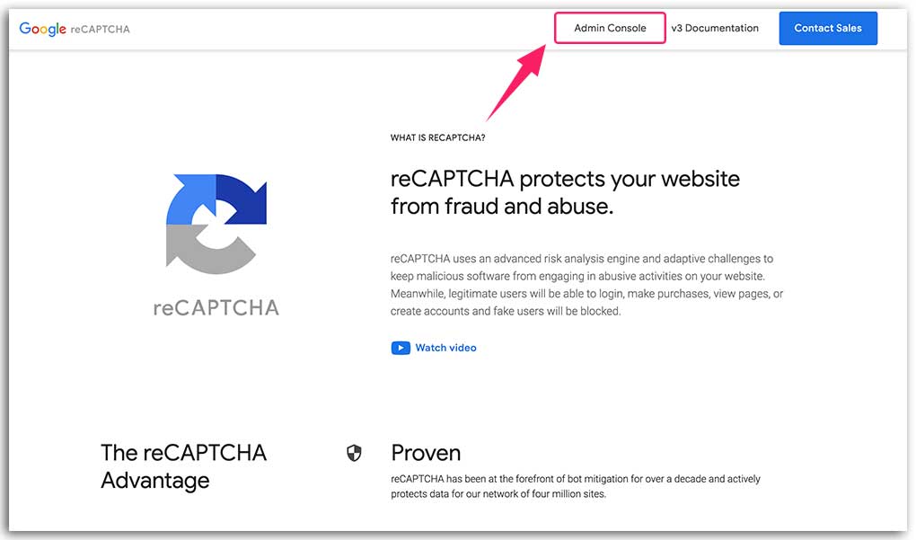 reCAPTCHAのサイトキー取得方法